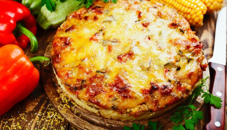 polenta gratinada com bacon