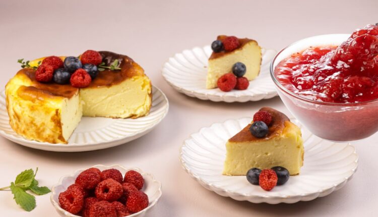 cheesecake basca com cream cheese caseiro