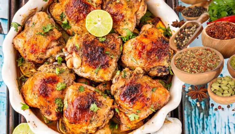 tempero delicioso - coxa de frango assada suculenta