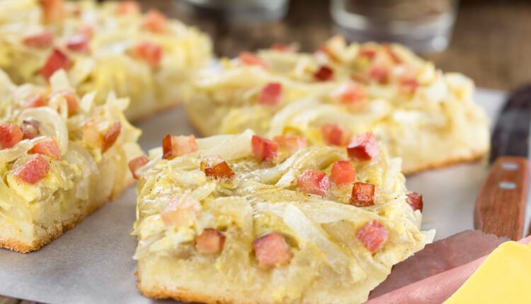 torta salgada de mussarela e presunto