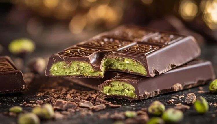 Barra de chocolate com pistache – Doce típico de Dubai