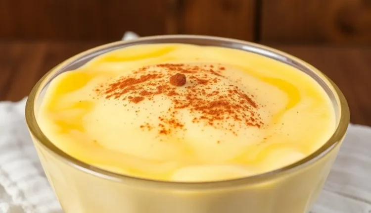 Delicioso creme de ovos cremoso, com um toque suave de canela, perfeito para uma sobremesa irresistível.
