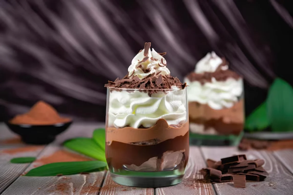 Pavê de Chocolate e Chantilly – Uma sobremesa perfeita para o Dia Mundial do Chocolate Pavê de chocolate com chantilly e raspas de chocolate