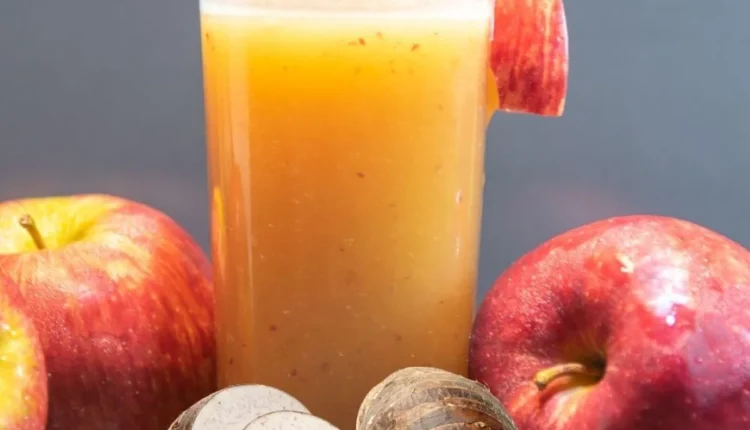 Suco de inhame com maçã, saudável e nutritivo, ideal para energia e bem-estar.